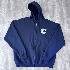 Columbine High School Hoodie Men's XL Blue Rebels Full Zip Jacket Football Y2K